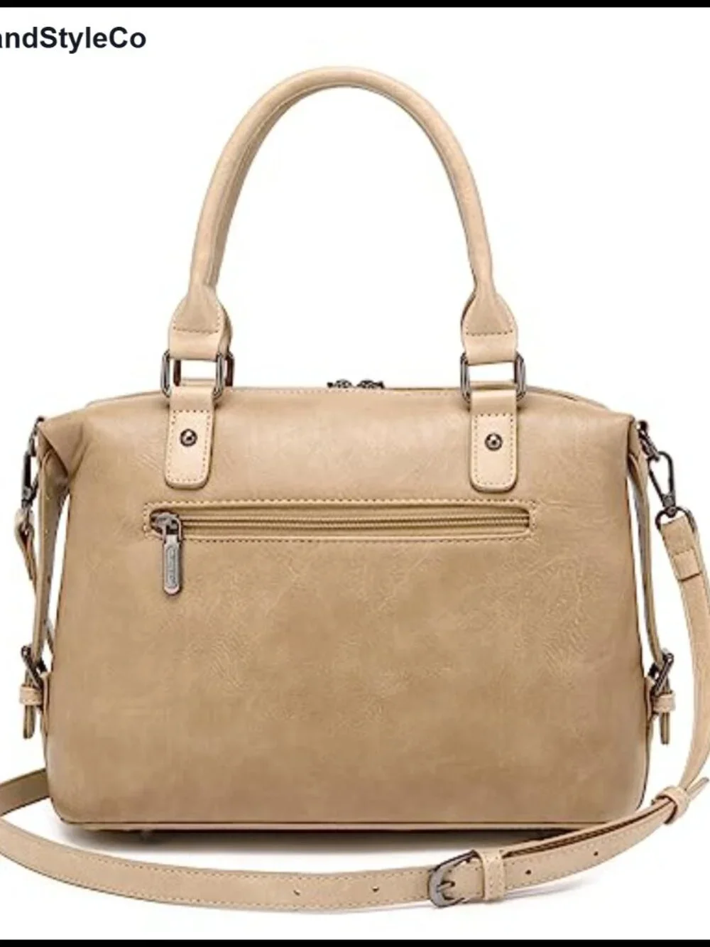 Faux Leather Western Barrel Satchel Handbag with Detachable Strap, 3 Pockets